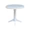 International Concepts Round 36 in Rd Top Pedestal Table, 12 in Leaf, 34.9 inH, Adjustable Height, White, 36 W, 48 L, Wood K08-36RXT-27B-6B - alternate 8